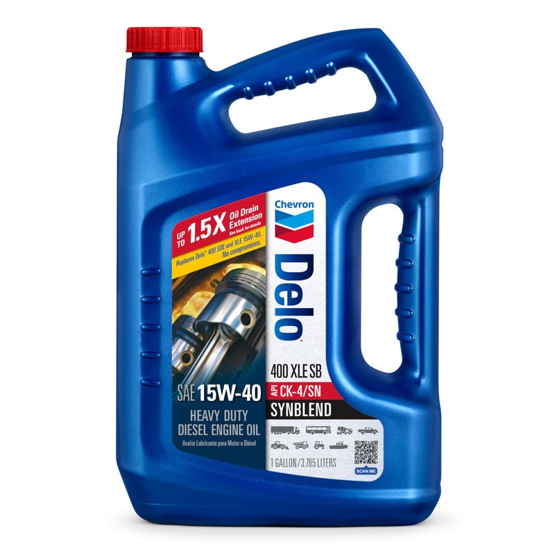 Chevron Delo 400 XLE Heavy Duty Synblend Diesel Engine Oil 15W-40, 1 Gallon, Pack of 1 - Image 1